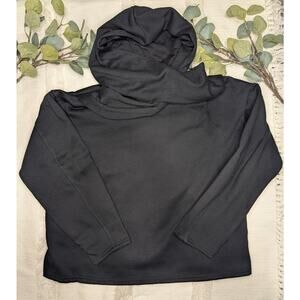 Bibi Cowlneck Hooded Sweatshirt in Black